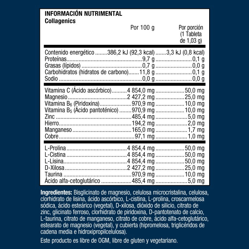 Collagenics | METAGENICS | Frasco | 60 Tabletas – Vita Curentur