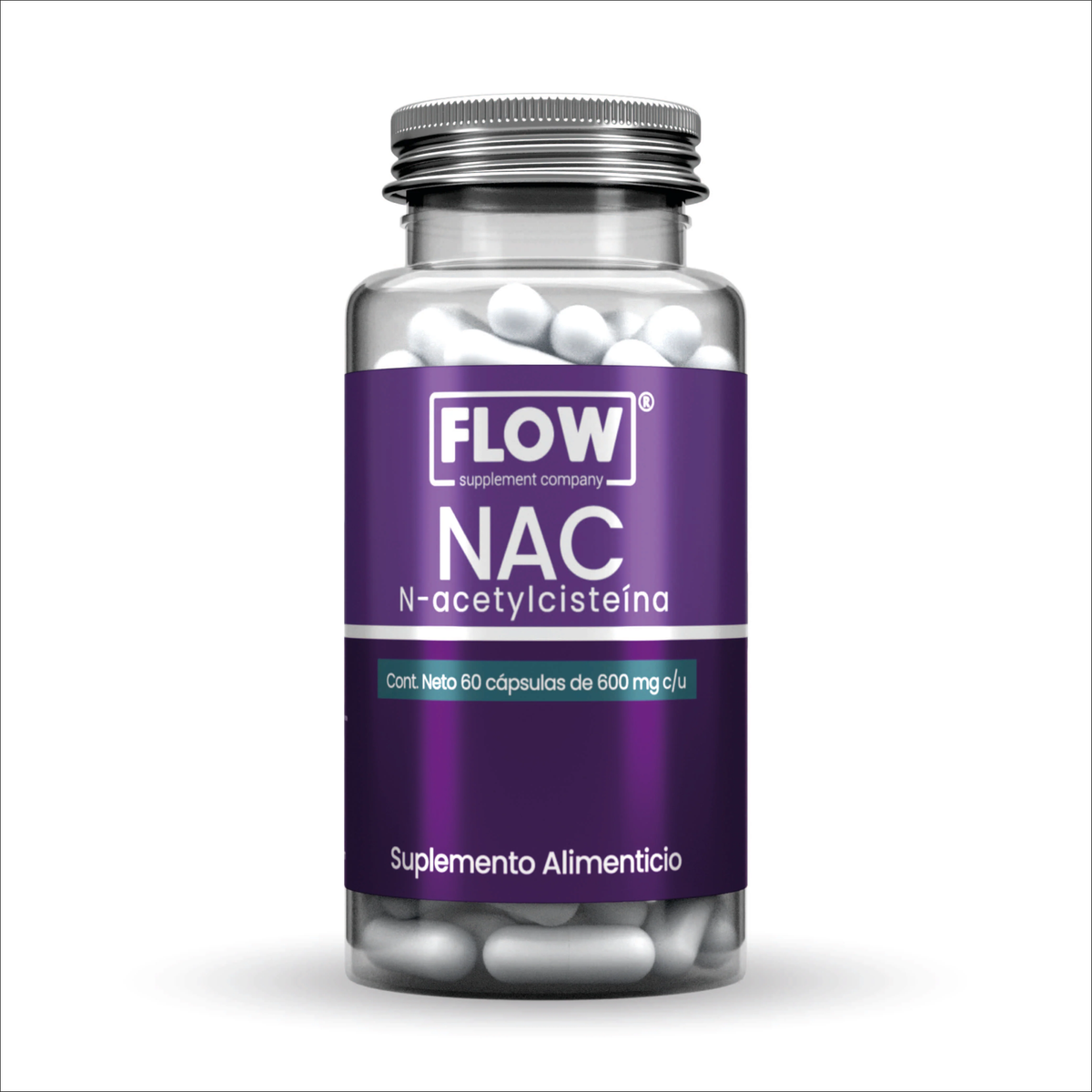 NAC (N-Acetylcisteína) | FLOW | Frasco | 60 Capsulas