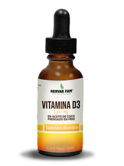 Vitamina D3 | HERVAR FAM | Frasco - Gotero | 10 ml | Vitamina D3 Gotas