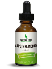 ZAPOTE BLANCO GB (Zapote Blanco y Ginkgo Biloba) Extracto | HERVARFAM | Gotero | 30 ml | ZAPOTE BLANCO GB Extracto